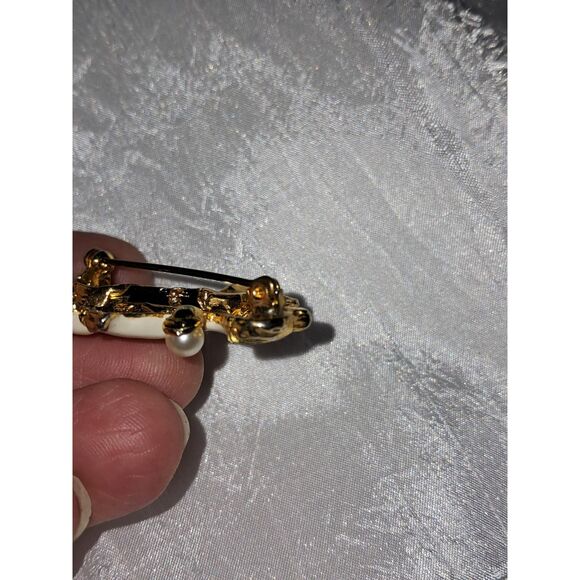 An Enameled Scottish Terrier Brooch Pin Scotty Dog Rhinestone Vintage - Picture 5 of 6